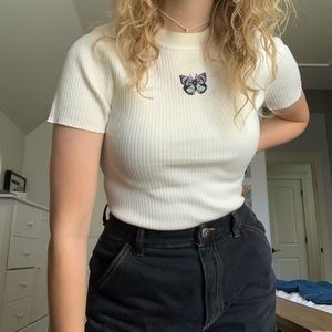 Butterfly embroidered shirt!